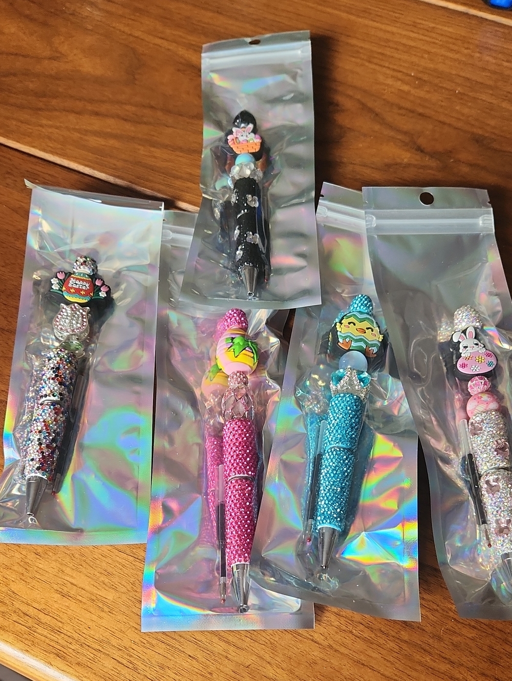 5 Easter Sparkle  Ballpoint Pen - Pink, Blue, Black, Multicolor